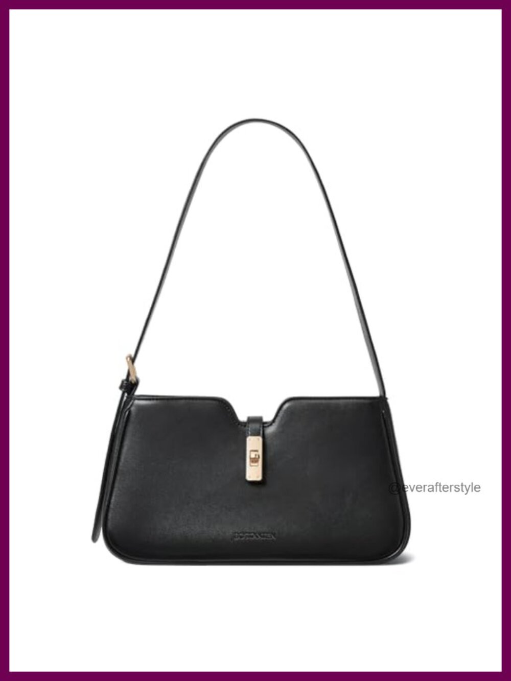 Vegan Leather Hobo Shoulder Bag Structured Spiral Clasp Adjustable Strap